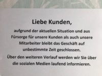 Unser Geschäft bleibt vorübergehend geschlossen